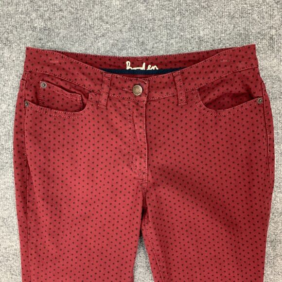 Boden Star Print Pants Womens 8 L Long Skinny Leg Mid Rise Stretch Cotton Blend - Picture 4 of 13